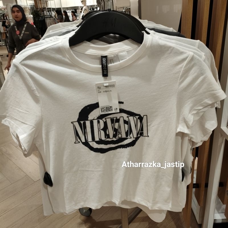 H&M Women Crop เสื้อยืด Nirvana jastip entrustment บริการ