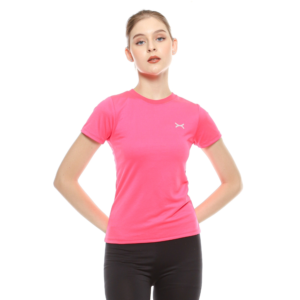Flexzone ผู้หญิง Dryfit Running Tee FTS-555FN Fanta ยืดยืดหยุ่นดูดซับเหงื่อ Jogging บาสเกตบอลแบดมินต