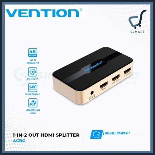 Vention HDMI Splitter 1 Input 2 Output หน้าจอ HDMI Duplica Full HD HDMI HUB Splitter 2in1