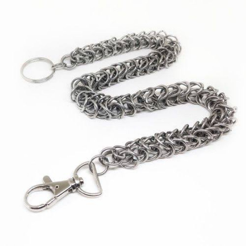 Punk Rock Titanium Style Steel Wallet Safety Chain Anti-Fade Hiphop Punk Style หนา Cool Stainless - 