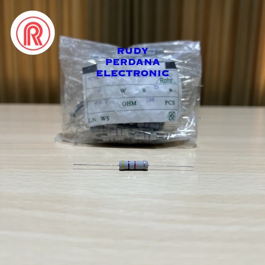 ตัวต้านทาน 2 วัตต์ 2W 5% 5percent 4700 4K7 4.7 KILO OHM