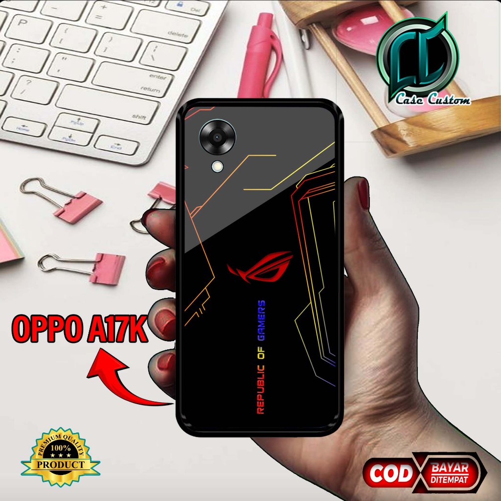 เคส OPPO A17K - เคสแฟชั่น 006 Hardcase 2D Glossy - CUSTOM CASE - [ROG] - เคสเงา - เคสโทรศัพท์ Hp Gla