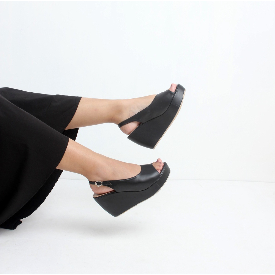 Angela Womens Hells Wedge Sandals Simple Plain Buckle - NESYA
