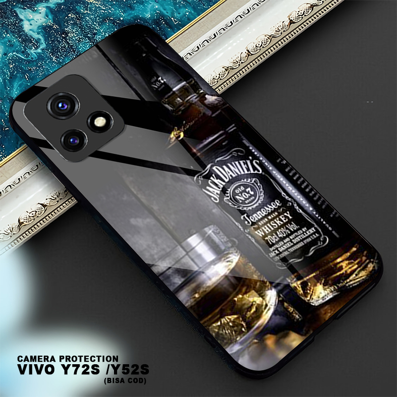เคส HP HS37 Vivo Y72S / Y52S NEW - Softcase Glass Kaca - Hardcase 2D Glossy - เคสมือถือล่าสุด 2024 -