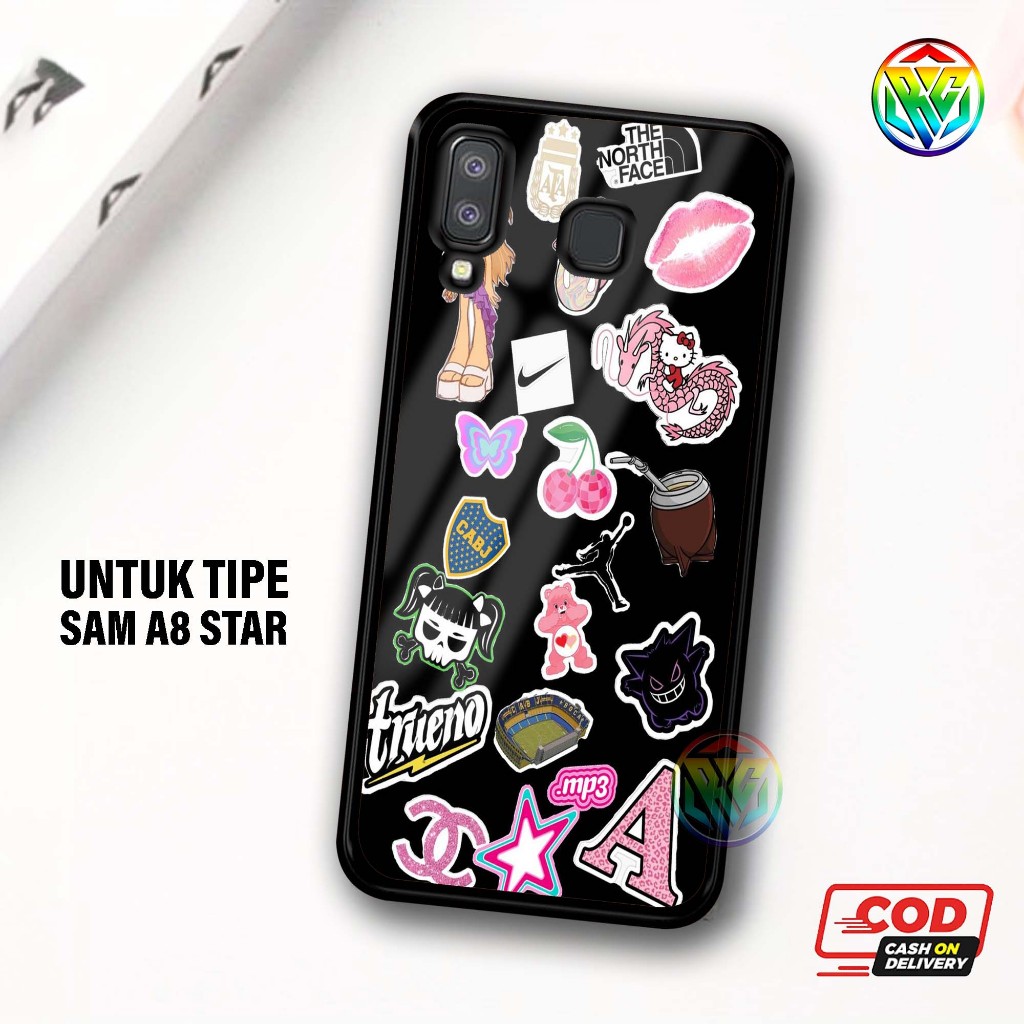 HP Real Case Samsung A8 STAR เคสเงาล่าสุด - New Glossy Case Samsung A8 STAR Phone Case [CUTE Motif] 