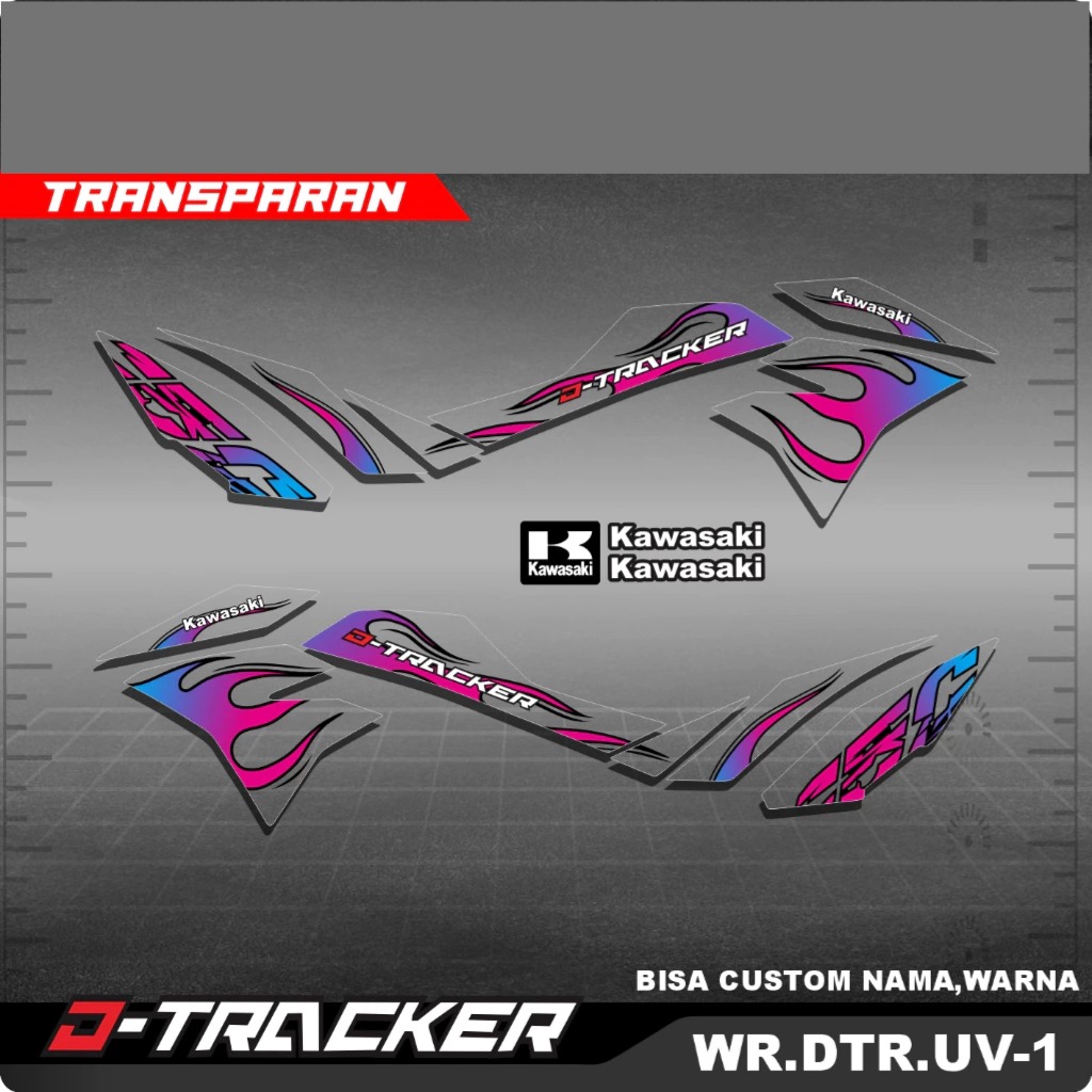 แถบโปร่งใส KAWASAKI D-TRACKER 150 SE FLAME RACING MOTIF - 150 SE SEMIFULL D-TRACKER สติกเกอร์โปร่งใส