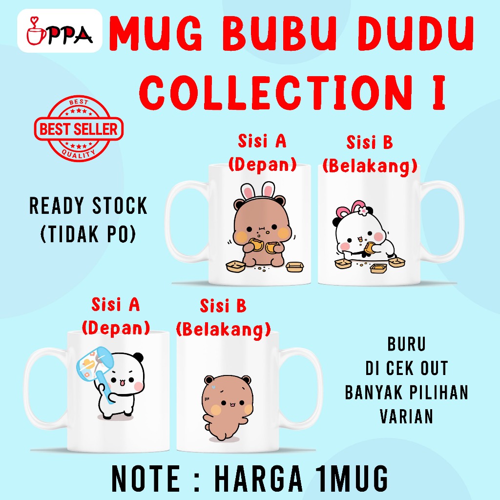 Bubu Dudu MUG / Bear and Panda Bubu Dudu / แก้วน่ารัก / แก้วน่ารัก / แก้วแบบกําหนดเอง / แก้วแบบกําหน