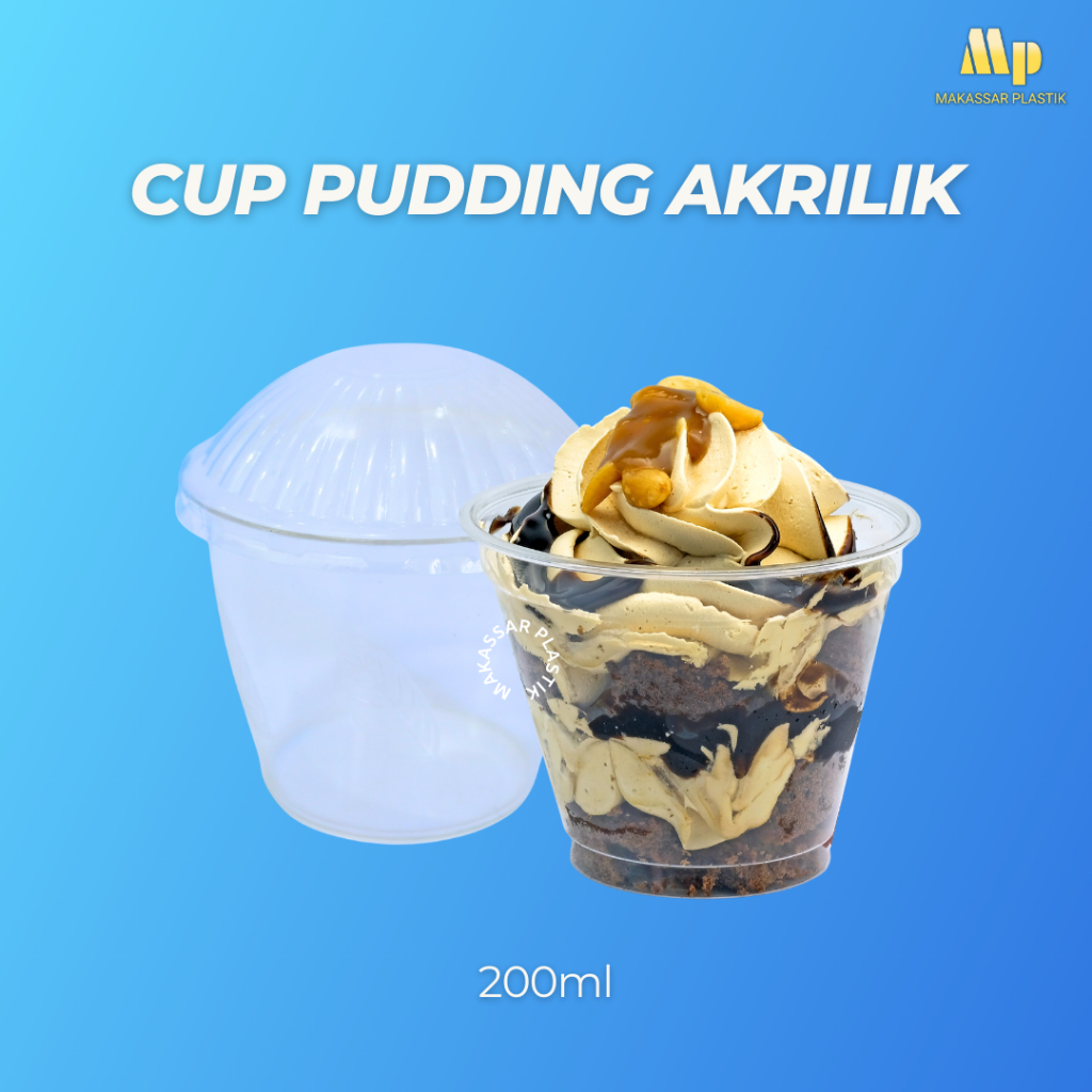 ACRYLIC PUDDING CUP / ใหม่ PUDDING GLASS GS 200ML / PUDDING CUP / @35 ชิ้น