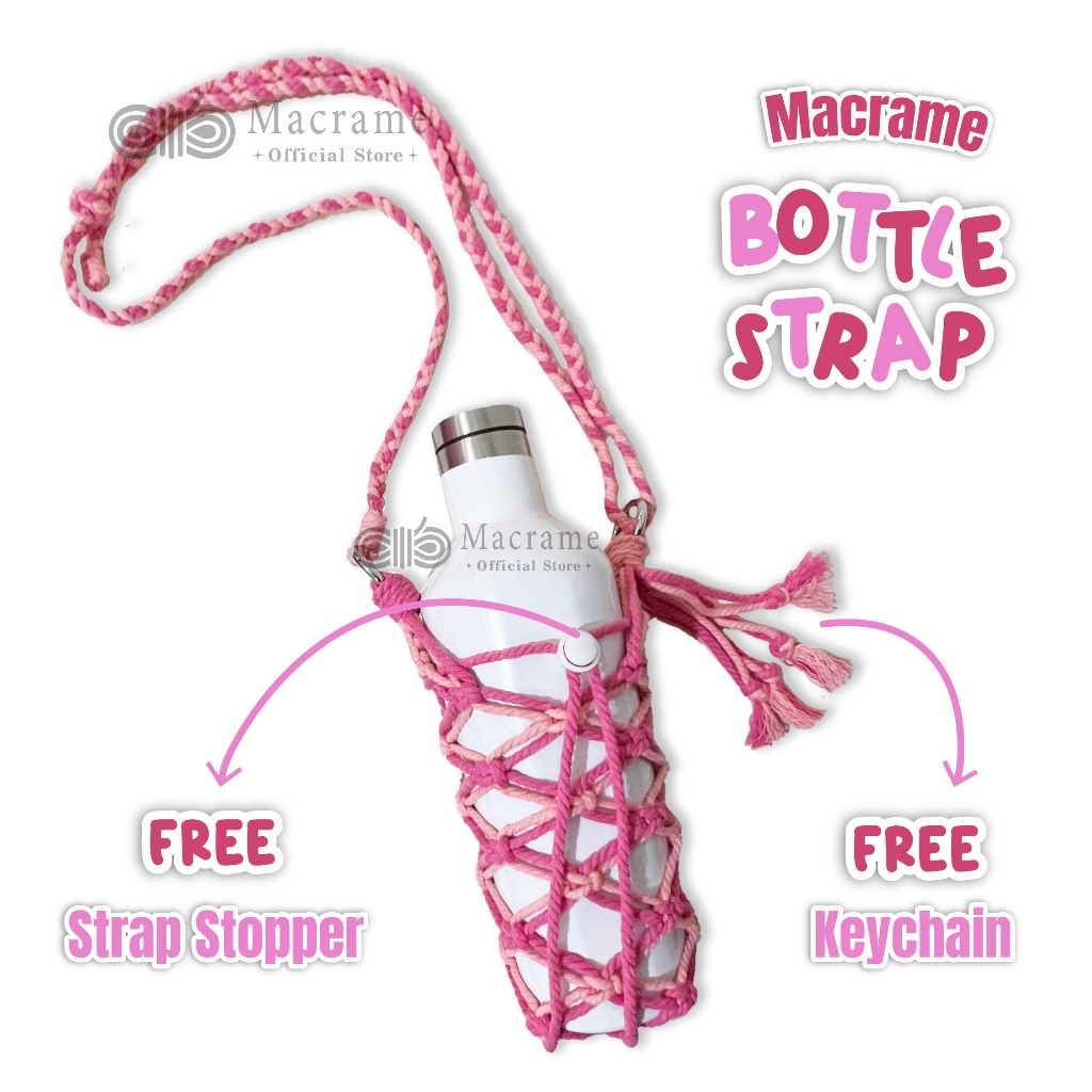 Macrame Bottle STRAP ปรับได้ 2 in 1 ขวด STRAP ฟรี KEIYCHAN และ STOPPER | ที่วางไม้ก๊อก| สายคล้องขวดมาคราเม่ | ที่วางขวด | Boto Bag l Tumbler Bag ฟรีพวงกุญแจ l Tumbler Bag ฟรีจุก | สายคล้องขวด | รับฟังก์ชั่นแก้วกาแฟ SB2 2 ฟังก์ชั่น