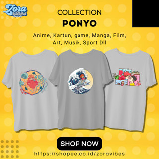 เสื้อยืด พิมพ์ลายอนิเมะ Muvisin Ponyo 04 Studio Ghibli สําหรับผู้ชาย และผู้หญิง