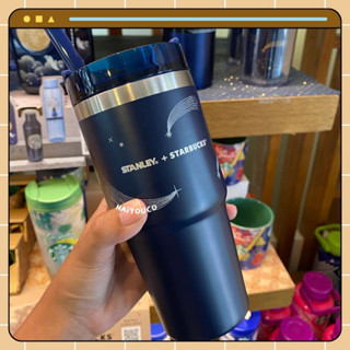 Starbucks Stanley 2023/Tumbler แก้วน้ําเก็บความเย็น ลายดาวตก สีฟ้า สีเงิน ขนาด 473 มล.