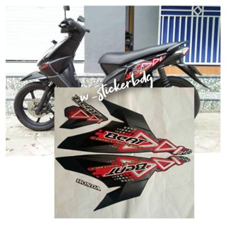 สติกเกอร์ติดตัวถัง สีดํา สําหรับ Honda Beat 2011