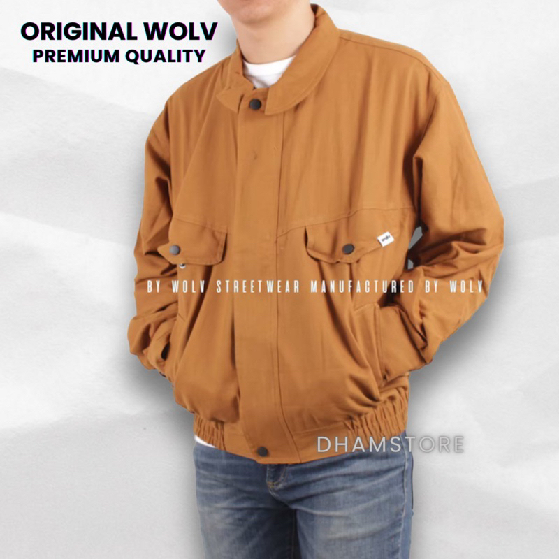WOLV ORIGINAL Pilot Jacket Flight Jacket Vintage Jacket Caramel Bomber Jacket