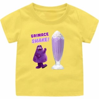 เสื้อยืดท็อปส์ พิมพ์ลาย GRIMACE SHAKE สําหรับเด็กผู้หญิง อายุ 7 เดือน ถึง 12 ปี