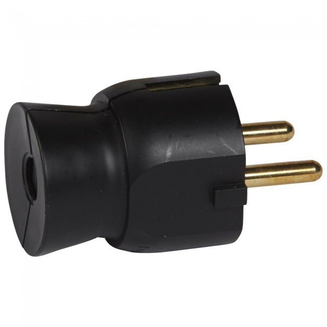 ปลั๊กปลั๊ก Legrand Straight Out 2p+E 16A BLACK 50177