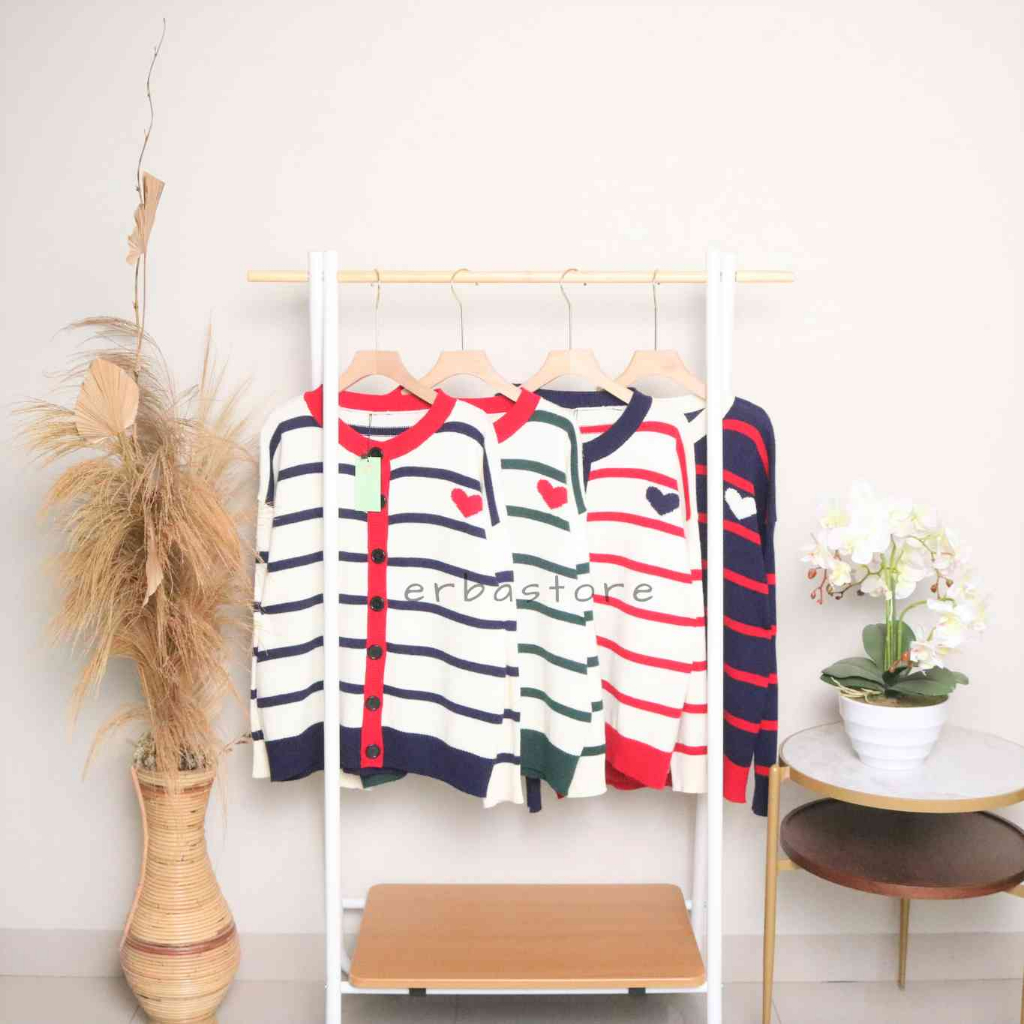 Tata Stripe Cardi KNIT PREMIUM โดย ERBA/CARDIGAN สไตล ์ เกาหลี/CARDIGAN เกาหลี/CARDIGAN /CARDIGAN KN