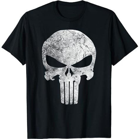 เสื้อยืด Marvel Comics Punisher Skull Symbol Distressed