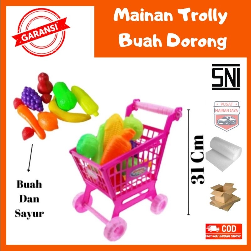 Girls Shopping Fruit Trolley Toy Fruit Trolly b512