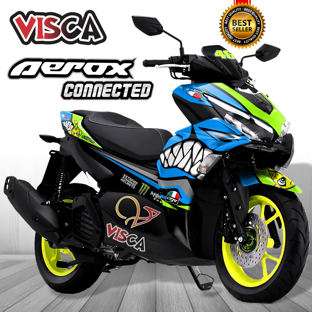 Aerox 155 เชื่อมต่อDecal 2021 2022 Full Body Aerox 155 เชื่อมต่อสติกเกอร์ 2021 2022 Cool Striping Ae