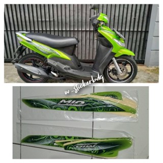 สติกเกอร์ติดตัวถัง สีเขียว สําหรับ Yamaha Mio Sporty Mio Smile 2011 2012