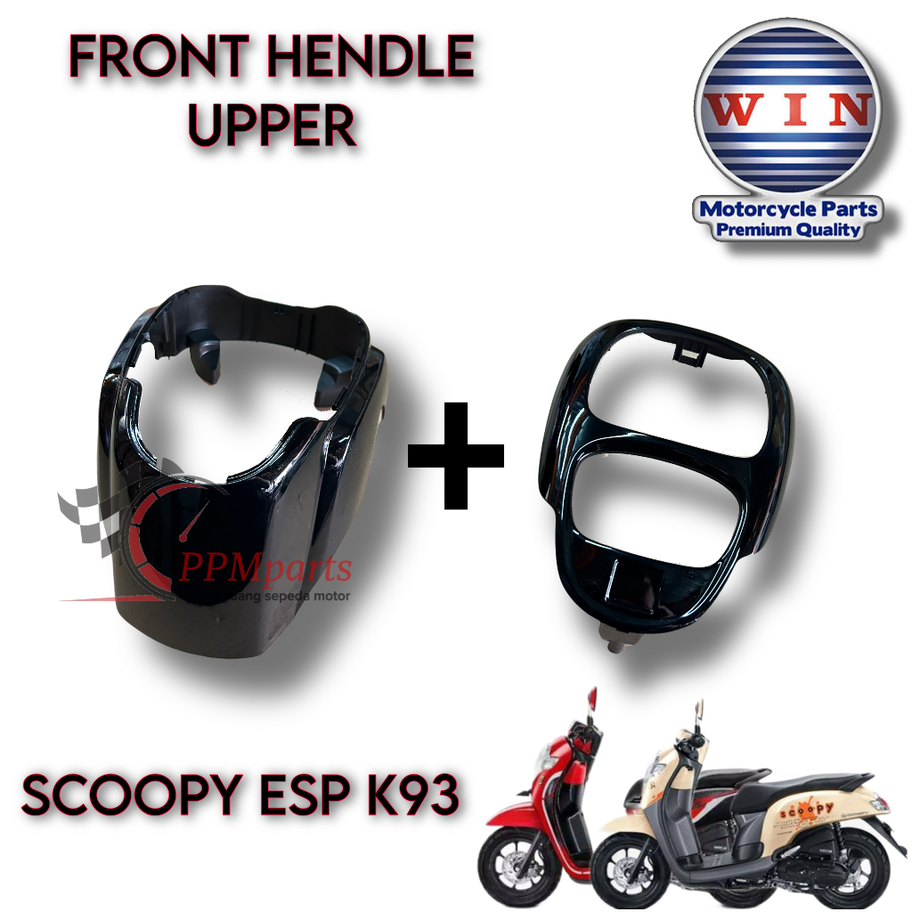 ฝาครอบหัวบนและล่าง A/B Scoopy F1 ESP สีดํา K93 WIN