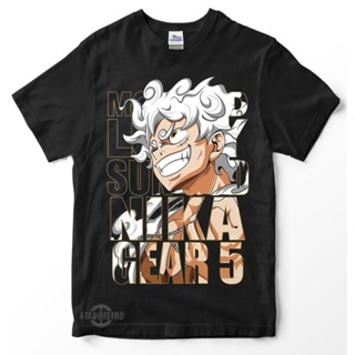 เสื้อยืด พิมพ์ลายอนิเมะ MONKEY D LUFFY NIKA SUN GOD GEAR 5 พรีเมี่ยม