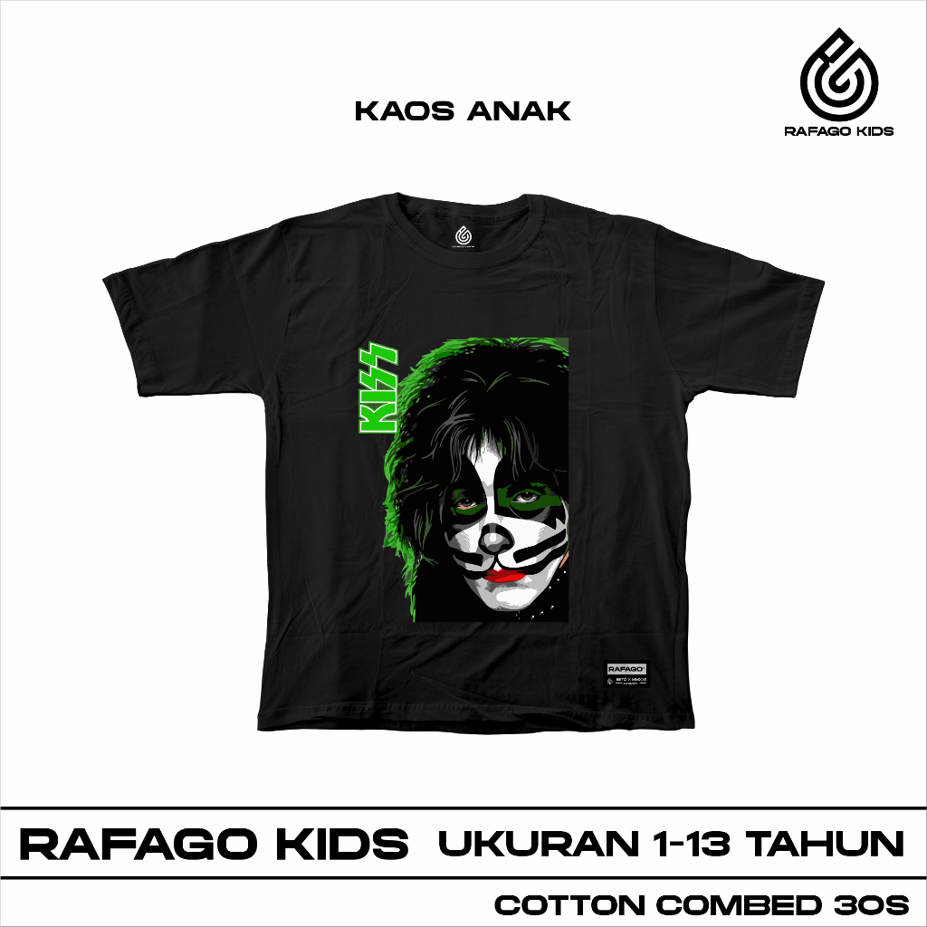 Rafago Kids T-Shirt Distro Music Band Rock Kiss อายุ 1-13 ปี