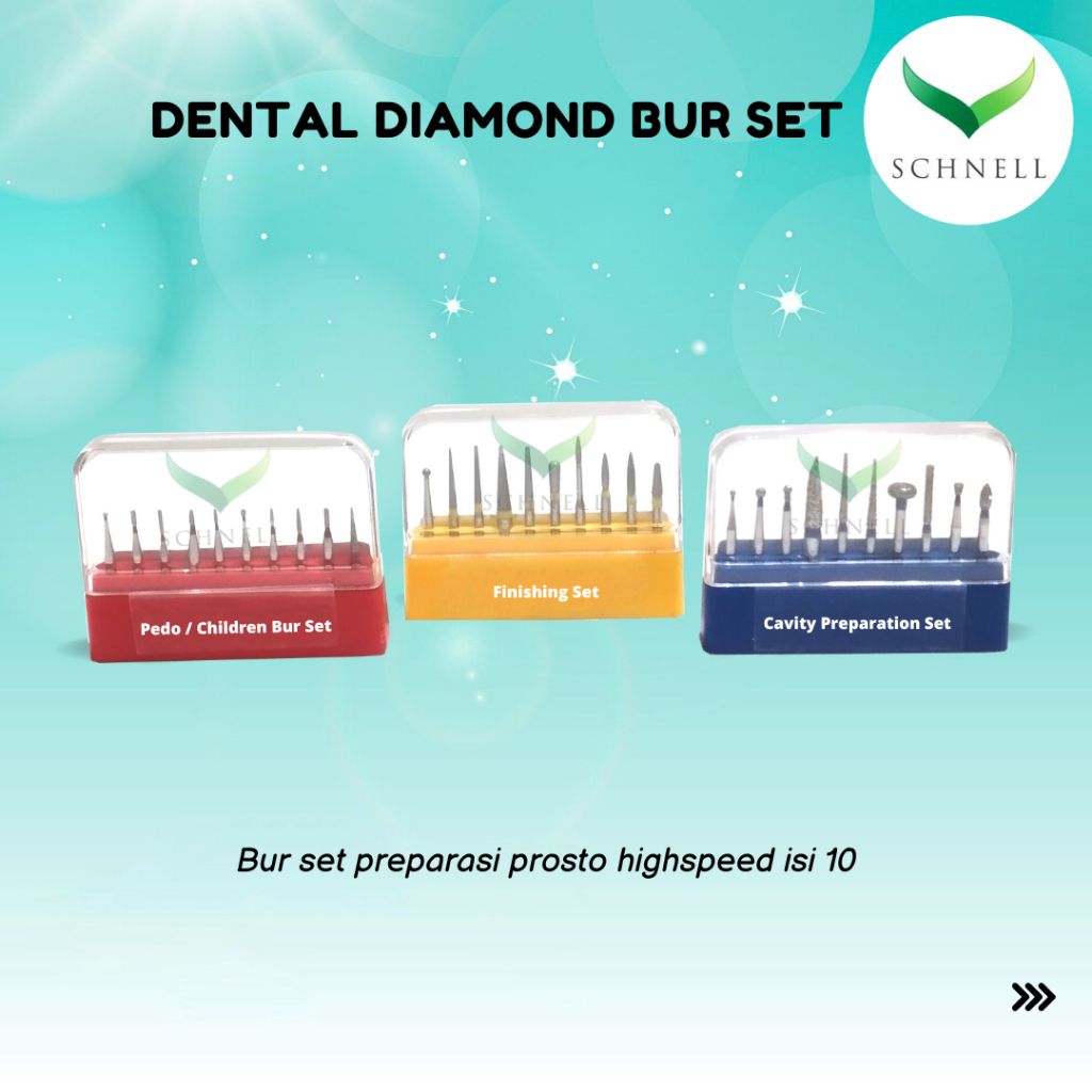 Dental Diamond Bur Set Highspeed/Bur Gigi Contents 10ชิ ้ น