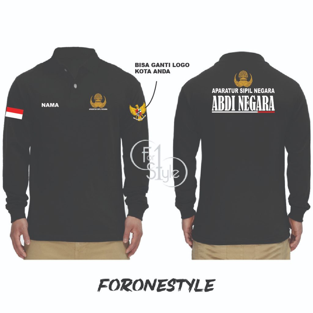 TYPE A03 - เสื้อคอปก POLO สําหรับ STATE CIVIL SERVANTS หรือ ASN และโลโก้ REGIONAL ฟรี - FORONESTYLE