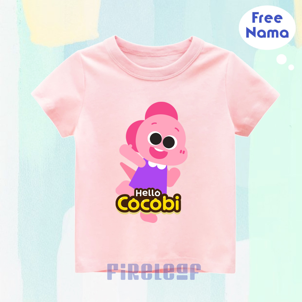 เสื ้ อยืดเด ็ ก HELLO COCOBI ใหม ่ ล ่ าสุดวัสดุพรีเมี ่ ยม
