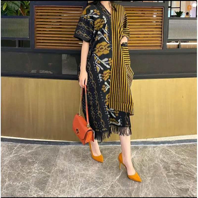 เดรสผ้าทอ V02*******