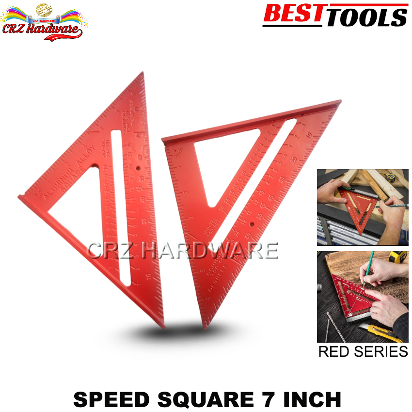 Siku Speed Square Combine Square Aluminium 7 นิ้ว Woodworking Craftsman ไม้บรรทัดมุม