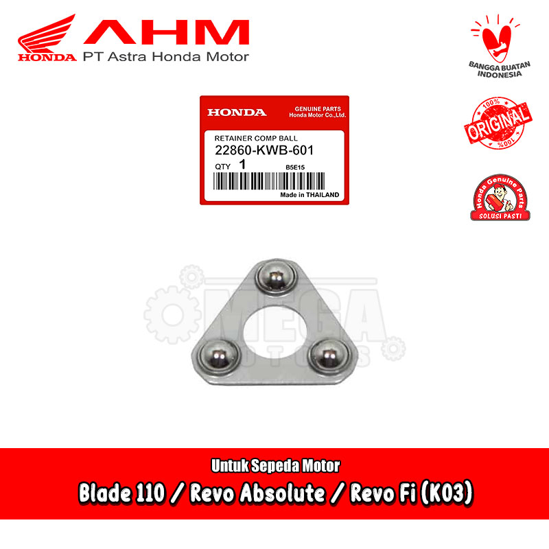 Triangle Clutch Retainer Comp Ball Honda Revo Absolute x Fi Blade Original AHM 22860-KWB-601