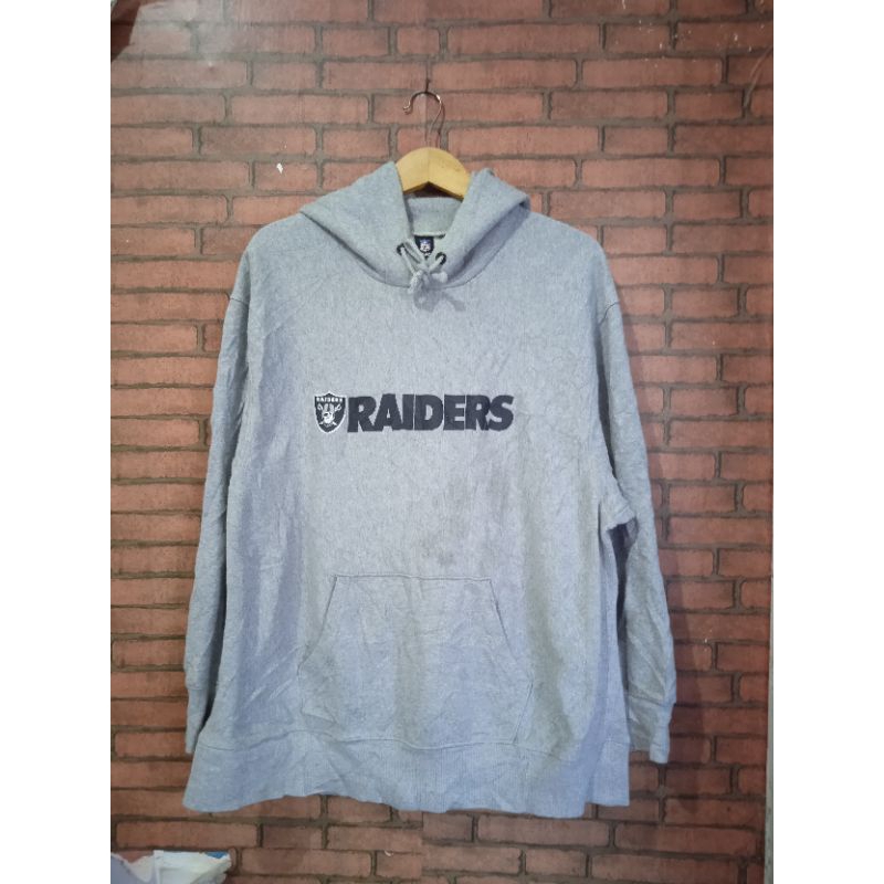 เสื้อกันหนาว มีฮู้ด ลาย NFL Raiders xGU