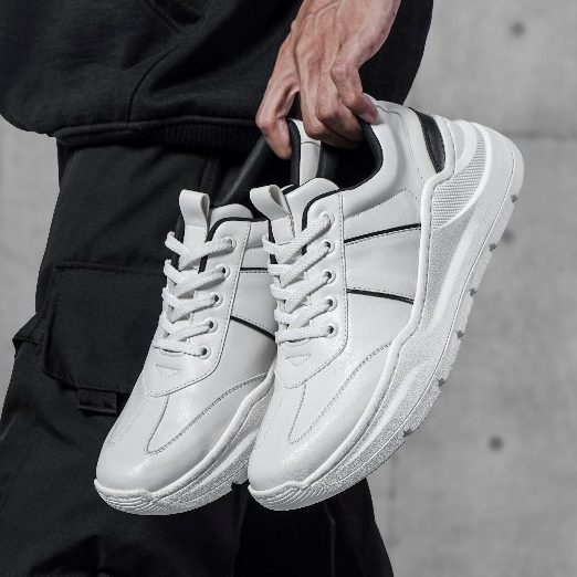 DEVANO WHITE BLACK - รองเท้าผ้าใบลําลองผู้ชาย Man Shoes Premium Original Naz รองเท้าผ้าใบผู้ชาย