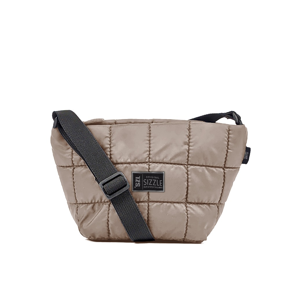 Sizzle Puffy Bag - Unisex Puffy Slingbag - สีน้ําตาล