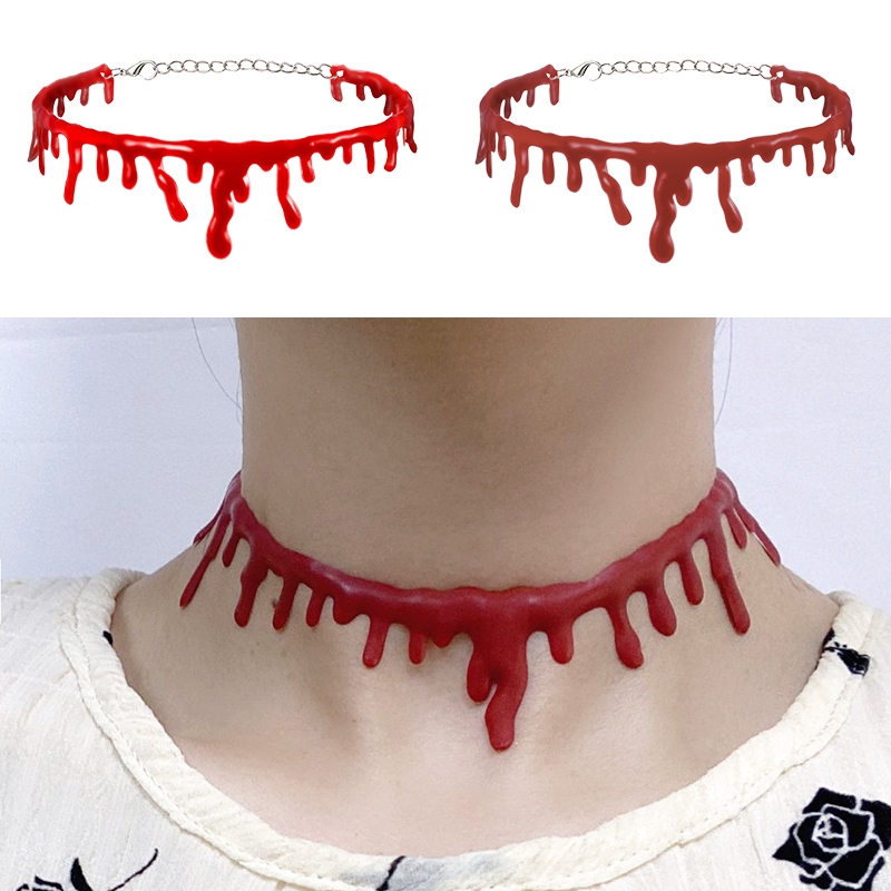 BLOOD DROP HOROR CHOCKER HALLOWEEN CHOCKER NECKLACE