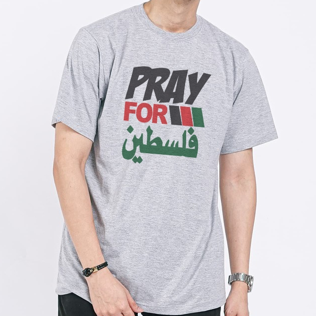 Pray For PALESTINE เสื้อผ้าเสื้อยืดแขนสั้นคุณภาพพรีเมี่ยม