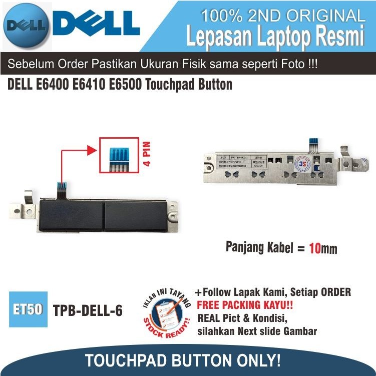 ET50 TPB-DEL-7 แล็ปท็อปทัชแพด DELL E6400 E6410 E6500 ปุ่มทัชแพด