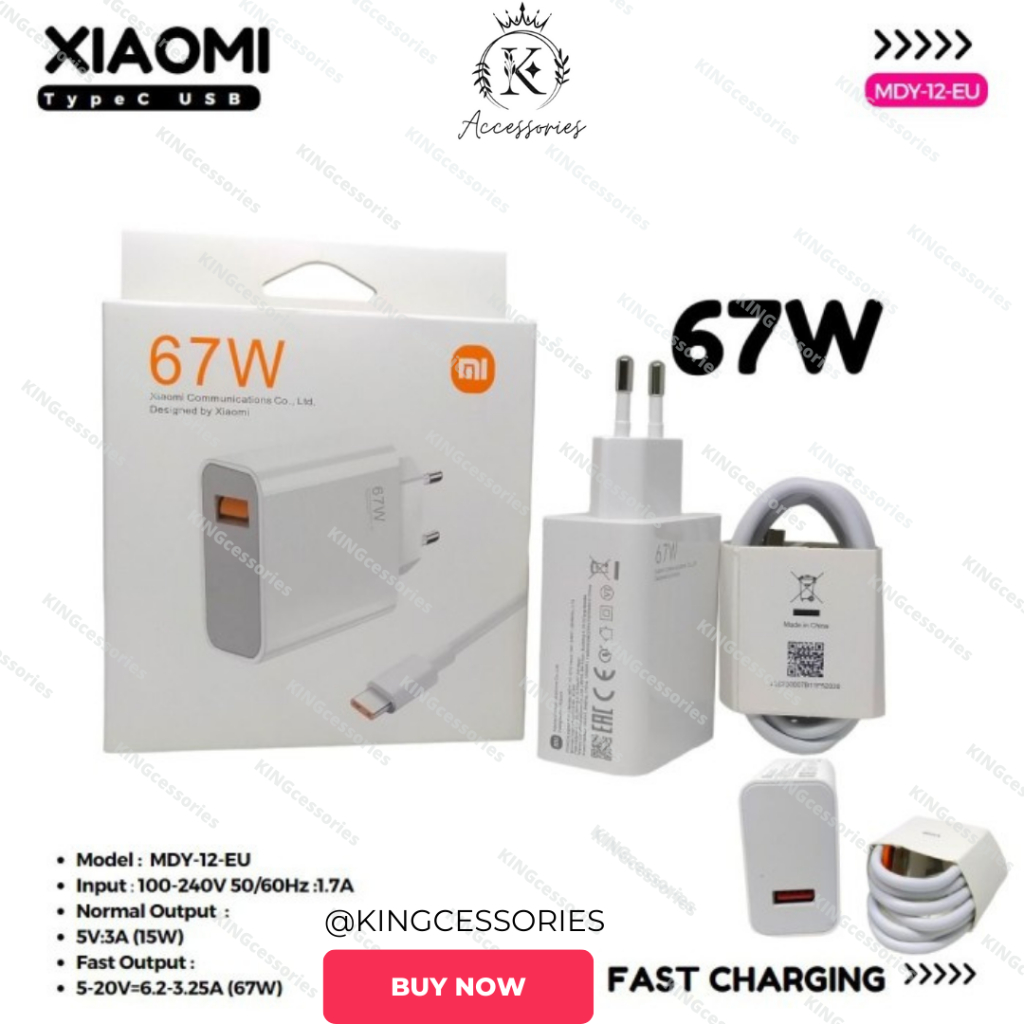 Xiaomi Mi9 67W MDY-12-EH Turbo Super Fast Charge เครื่องชาร์จของแท้