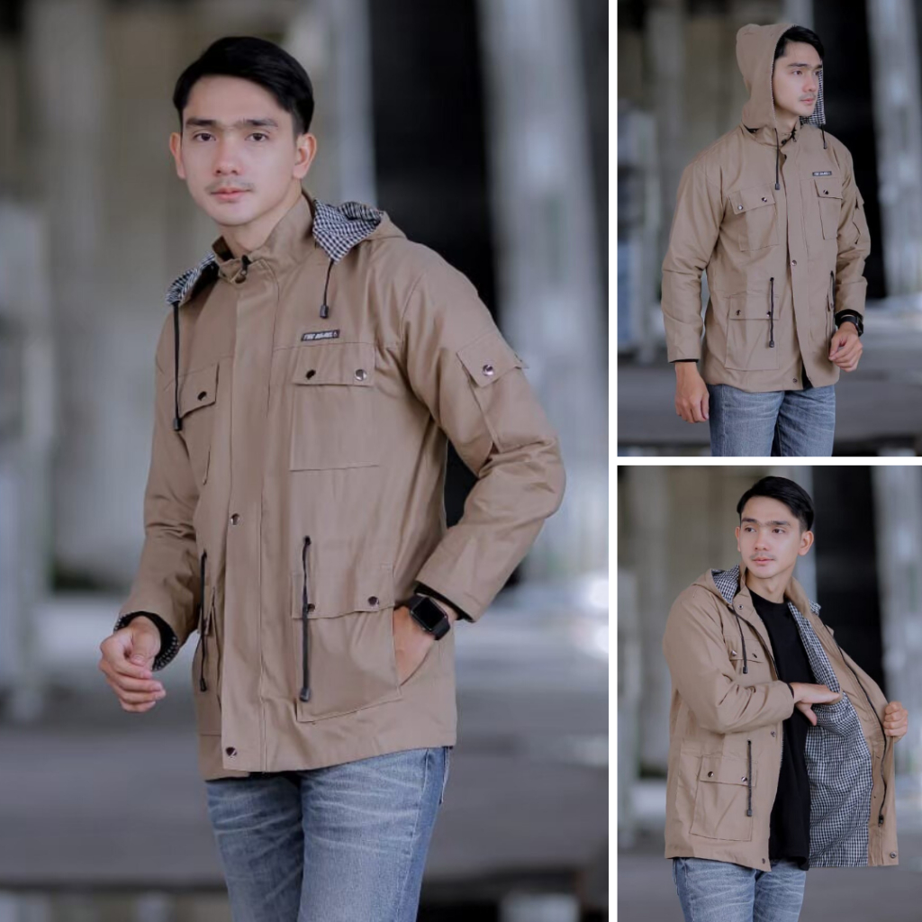 SEMI PARKA JACKET สําหรับผู้ชาย/ผู้หญิง CANVAS FULL POCKET ORIGINAL THE BOJIEL / UNISEX PARKA JACKET