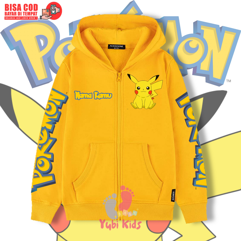 Pokemon Pikachu Kids Zipper Hoodie / Pokemon Kids Hoodie Jacket
