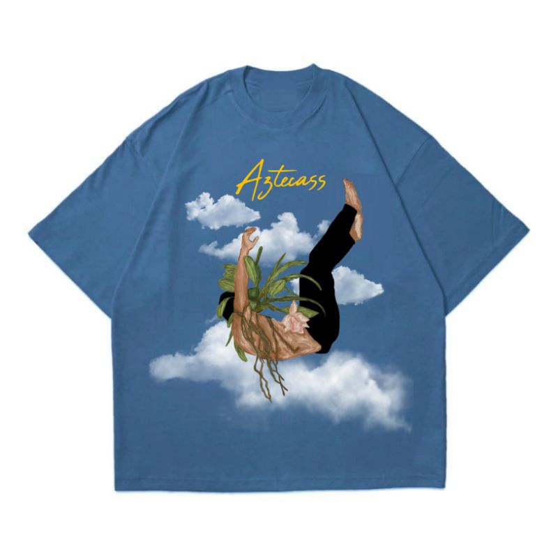 Aztecass OVERSIZED TEE FELL - STEEL BLUE