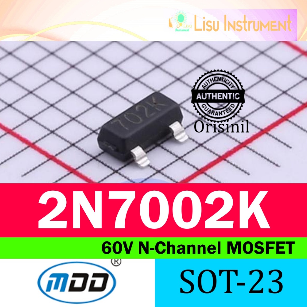 2N7002K 60V 500mA N-Channel MOSFET 702K SOT-23 2N7002 7002 MDD เดิม