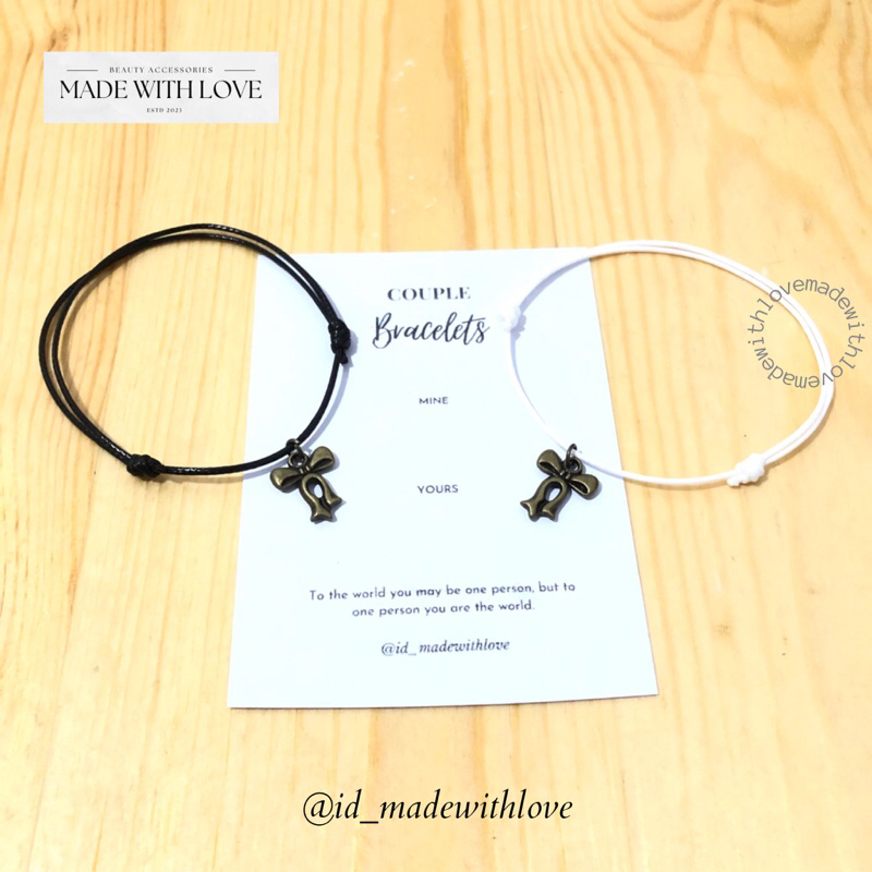RIBBON PENDANT BRACELET | COUPLE BRACELET | Couple Bracelets | COUPLE BRACELET | ID_MADEWITHLOVE