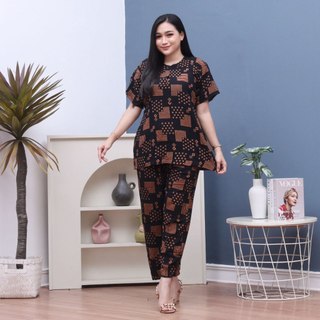 BISA COD SETELAN ONESET WANITA DEWASA BUSUI KANCING DEPAN LENGAN PENDEK RAYON ADEM MOTIF TERBARU
