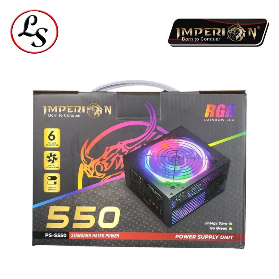 IMPERION PSU 550 วัตต์ / 550W LED RGB 6 Pin / 6Pin PSU ATX