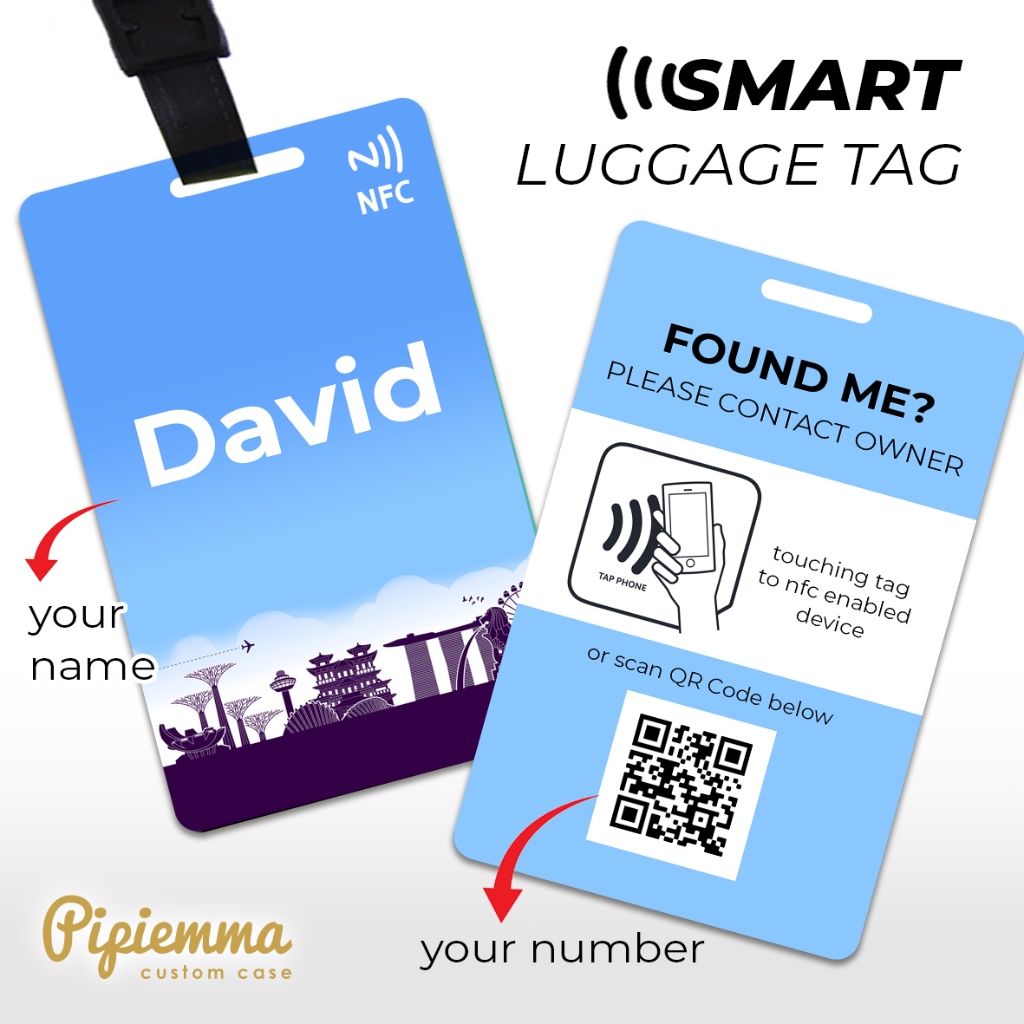 Gantungan แท็กกระเป๋าเดินทาง NFC Smart Tap Travel กระเป๋าเดินทางที่แขวนกระเป๋า