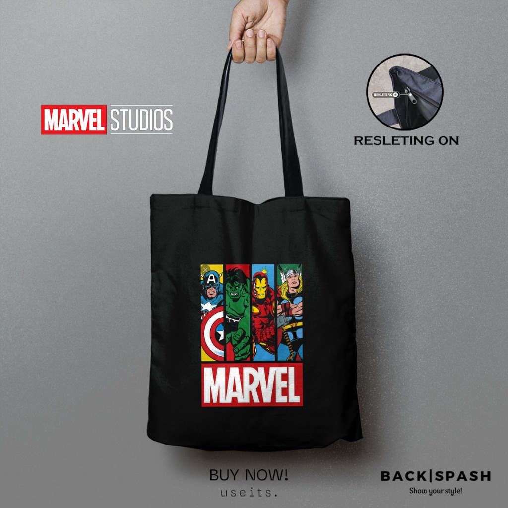 Marvel Iron Man Captain America Totebag - กระเป๋าโท้ตผู้หญิง Marvel THD