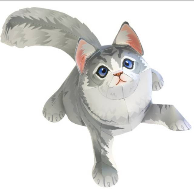 DIY Papercraft Maine Coon สัตว์ขนาดเล็ก